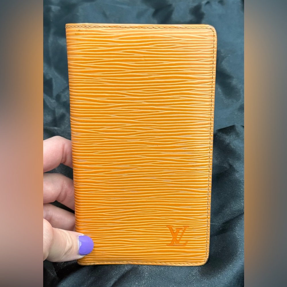 Louis Vuitton orange epi leather long wallet/checkbook holder